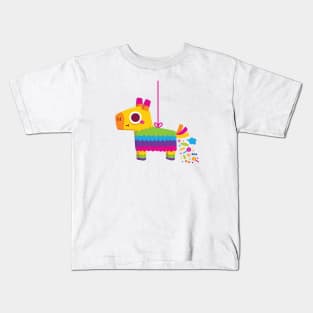 Cute Colorful Fiesta Pinata Donkey Poot Candies Funny Kids T-Shirt